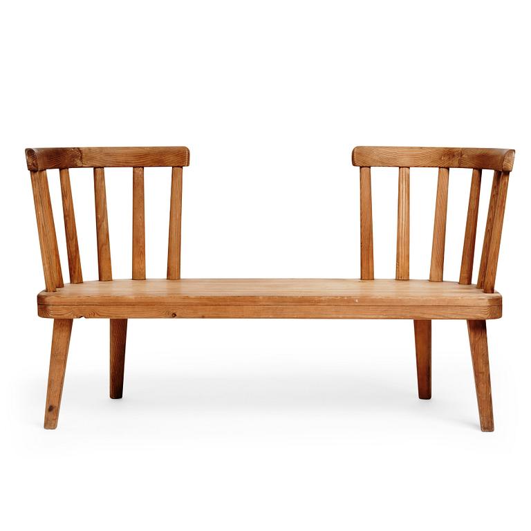 Axel Einar Hjorth, a stained pine 'Utö' sofa, Nordiska Kompaniet, Sweden 1930s.