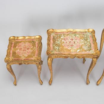An Italian, mid-20th-century nesting table.
