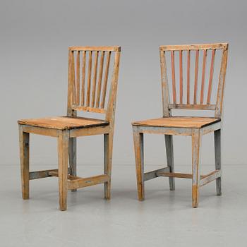 STOLAR, 2 stycken, allmoge, Hälsingland, 1800-talets första hälft.