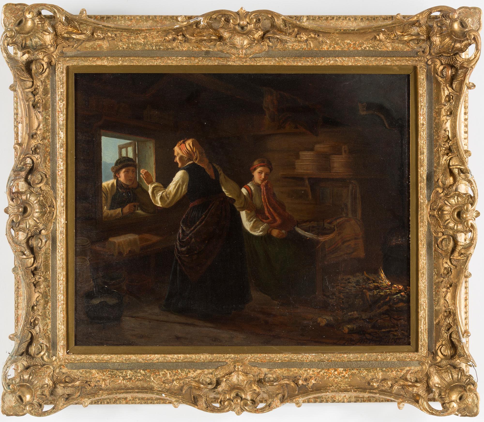 OKÄND KONSTNÄR, olja på duk, signerad P.B. Anker och daterad 1854.