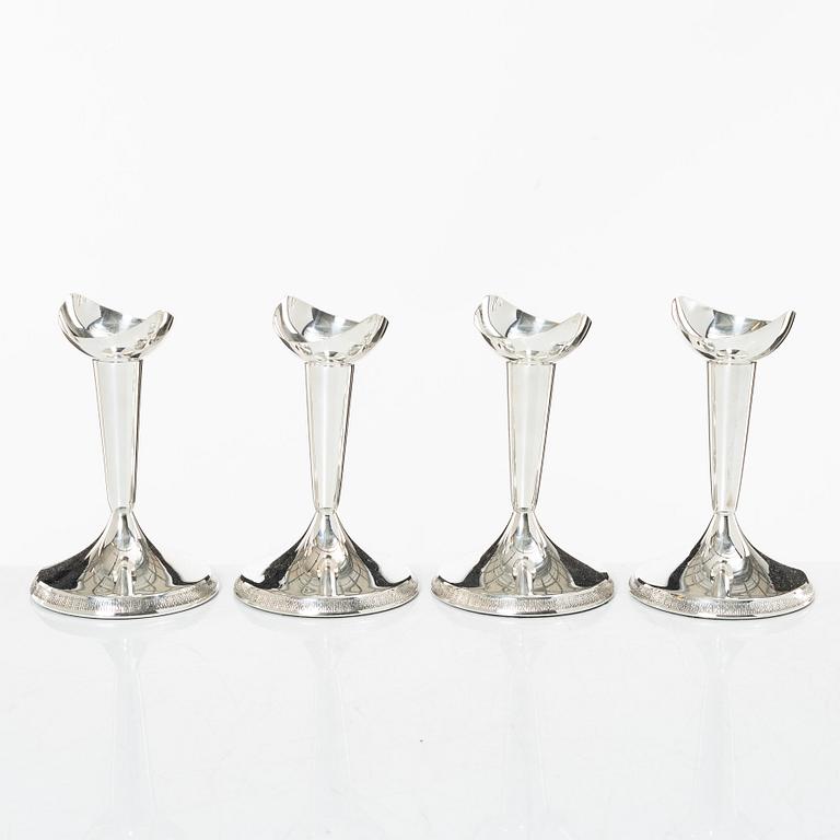 Guldsmedsaktiebolaget (GAB), Ljusstakar, 4 st, silver, GAB, Stockholm 1961-68.