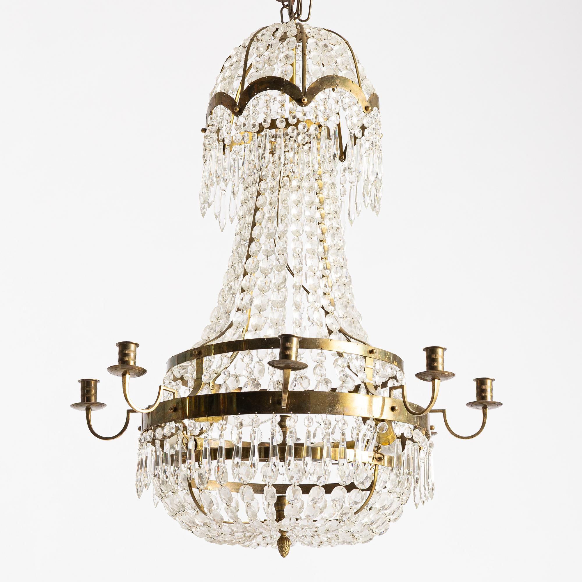 Chandelier, Gustavian style, first half of the 20th century.