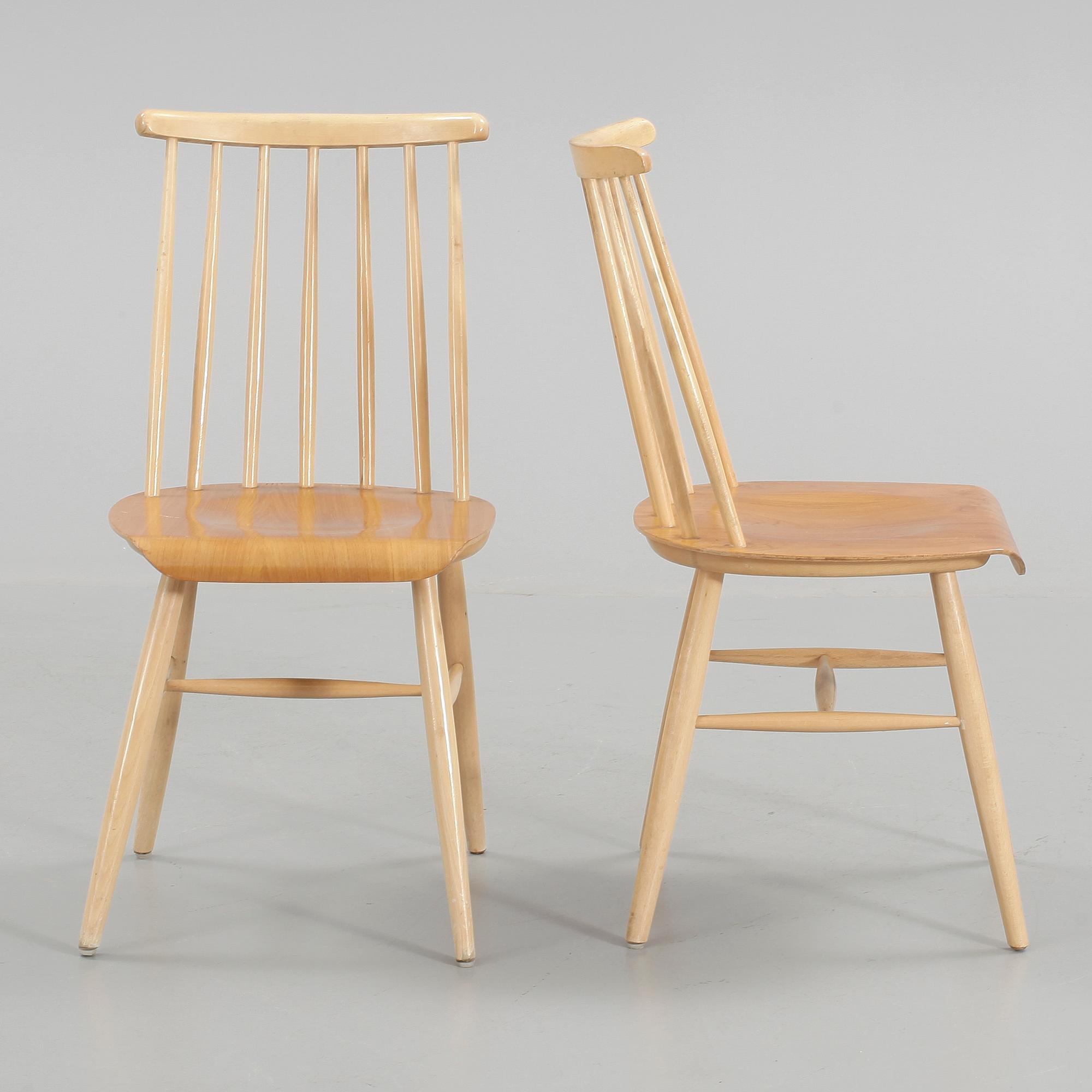 STOLAR, 4 st, troligen "Tallåsenstolen", Jan Hallberg, 1960-tal.