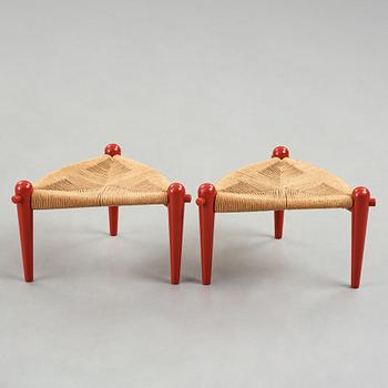 HANS J WEGNER, a pair of stools, model "JH 816" for Johannes Hansen, Denmark 1979.