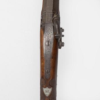 Slagslåsstudsare, märkt Lorentz Bössel in Suhl, 1800-talets mitt.