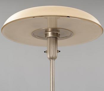 Harald Elof Notini, a white metal floor lamp, Böhlmark's, Stockholm 1930's.