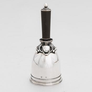 A Danish silver table bell, maker's mark of Grann & Langlye, Copenhagen 1955.