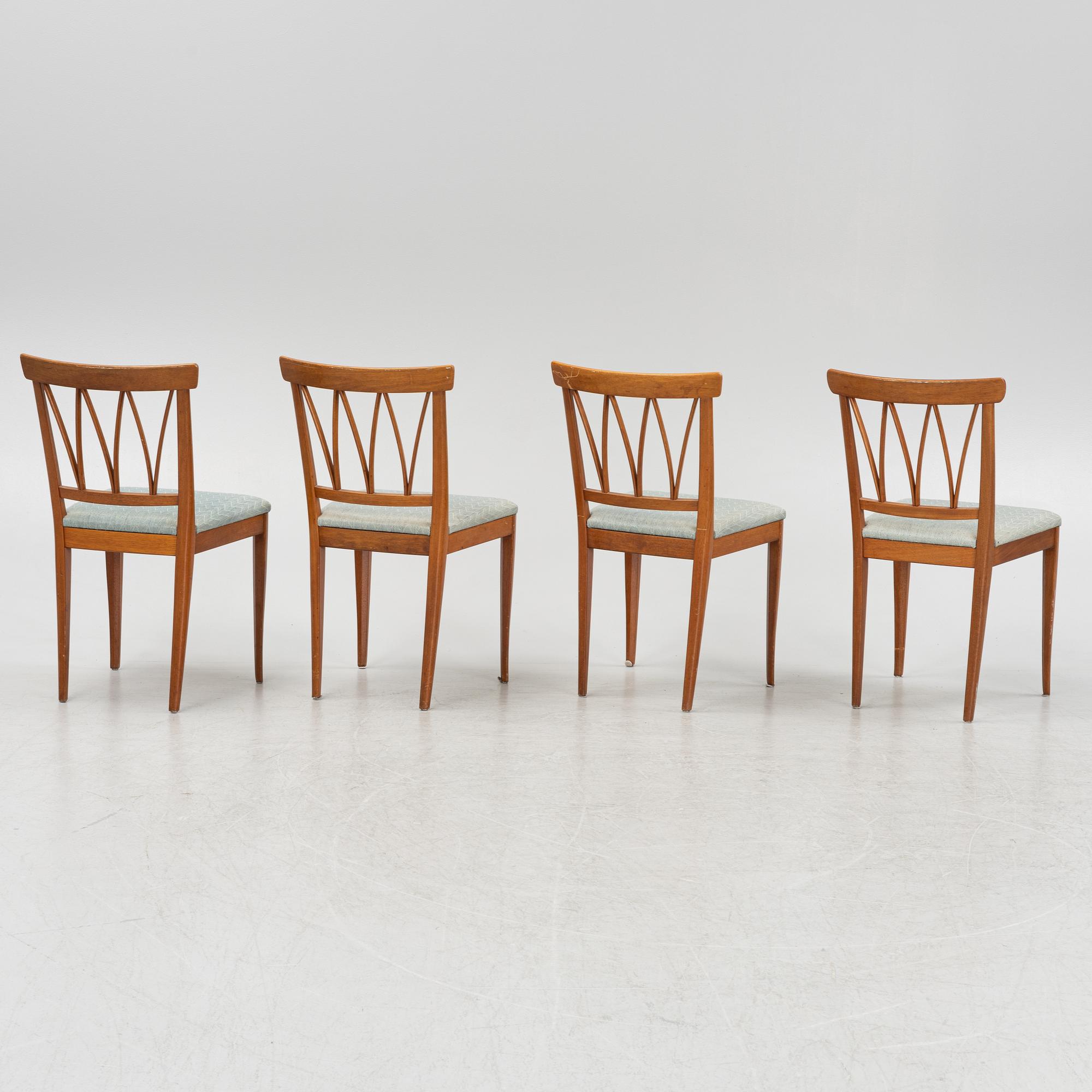 Carl Malmsten, four 'Pyramid' mahogany chairs, second half of the 20th century.