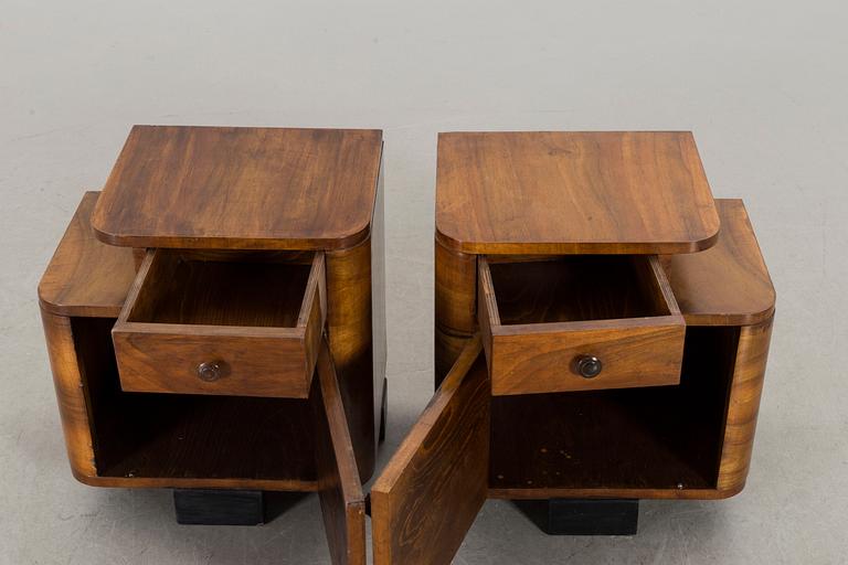 A PAIR OF NIGHT STANDS MID 20TH CENTURY,.