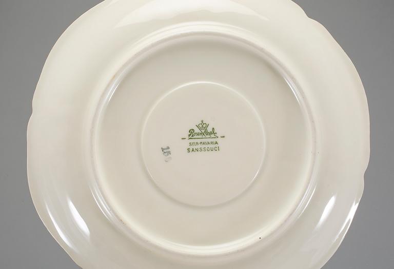 TE- SAMT KAFFESERVIS, 61 delar, porslin, Sanssouci, Rosenthal, Tyskland, 1900-talets andra hälf.