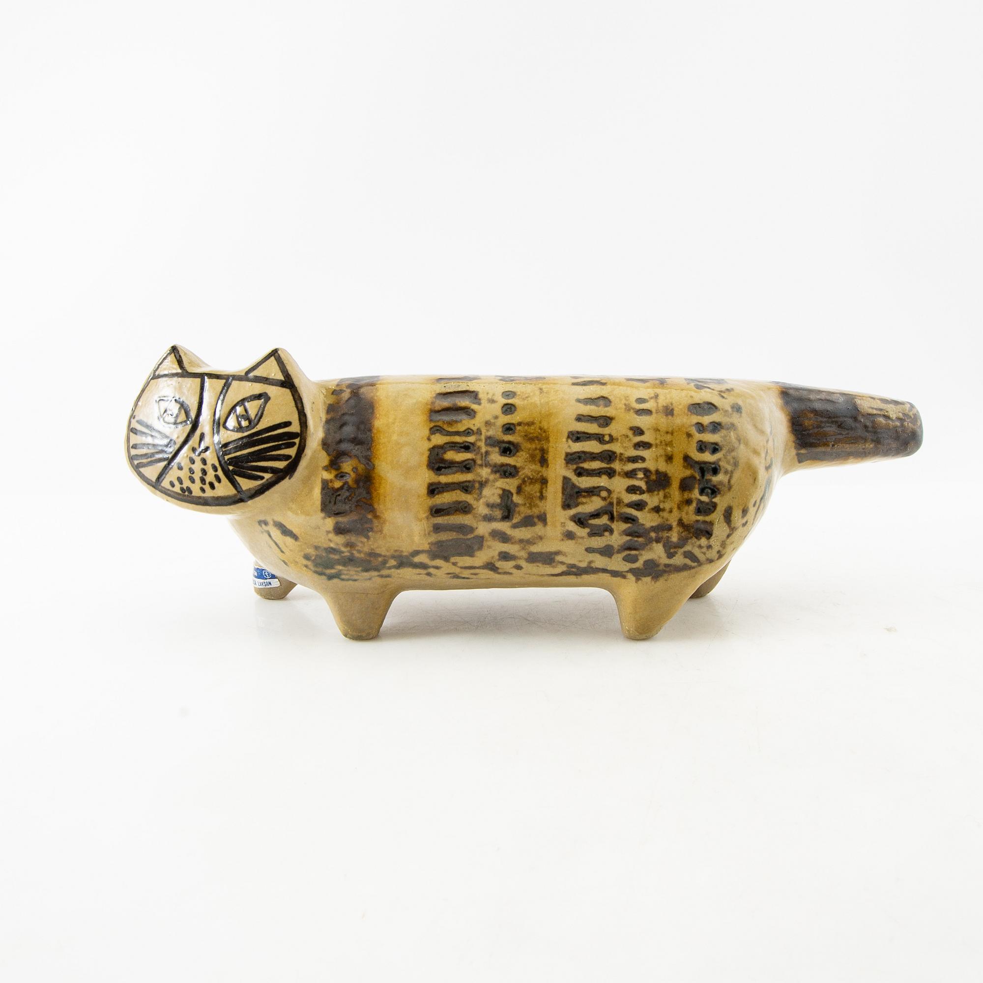 Lisa Larson, figurine Cat from the series "Stora zoo" Gustavsberg.