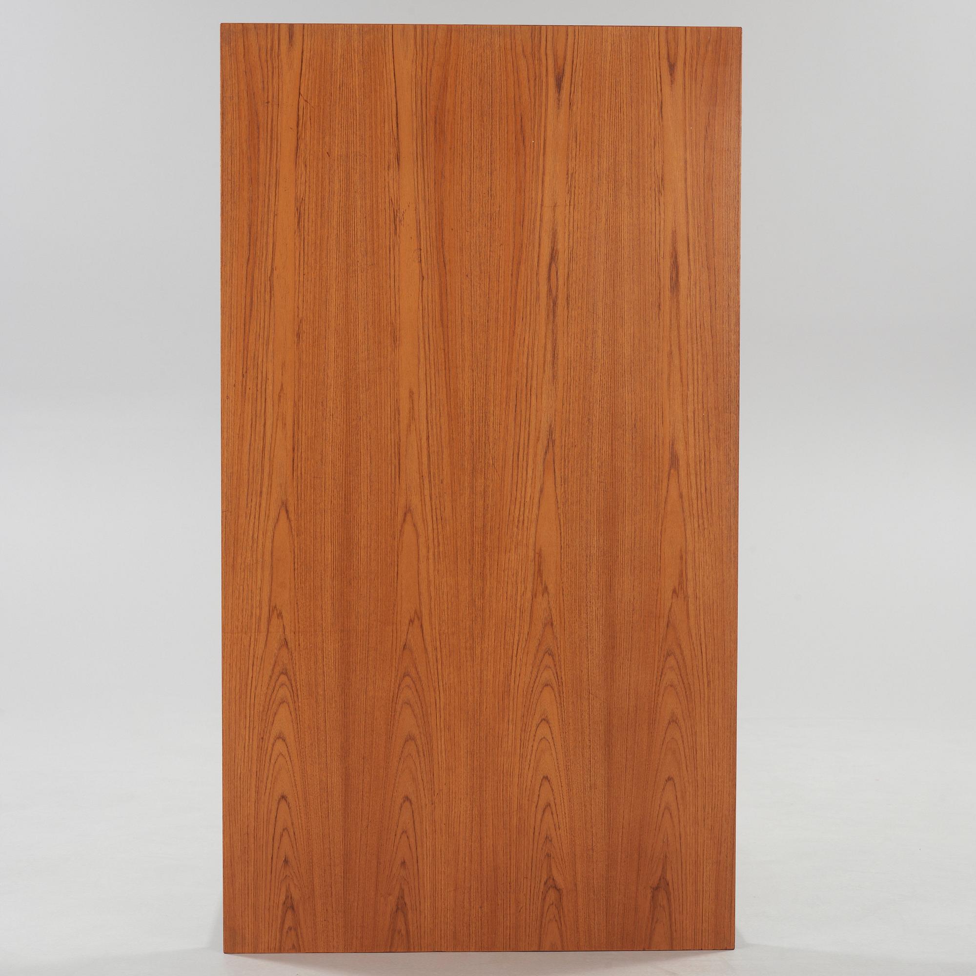 An Erik Herløv 'Triva' series teak and grey lacquered steel desk, Nordiska Kompaniet, Sweden 1960's.