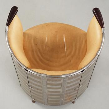 A Mats Theselius 'Älgskinnsfåtöljen' armchair, Källemo, Sweden ca 1991.