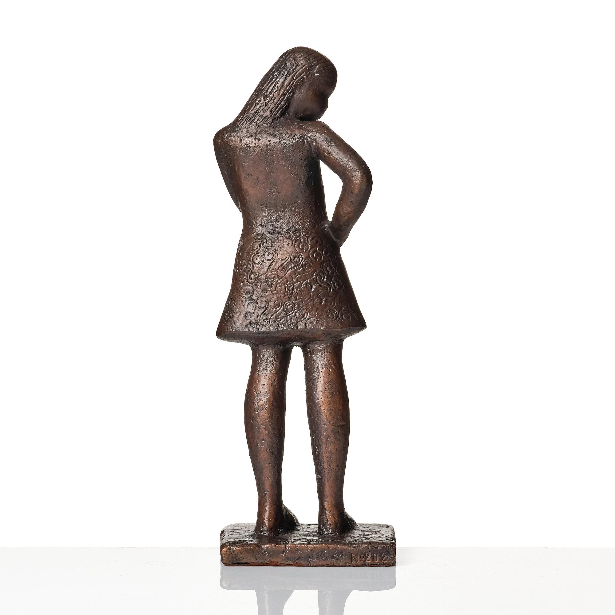 Lisa Larson, Lisa Larson, "The Teenager", a bronze sculpture, Scandia Present, Sweden ca 1978, no 202.