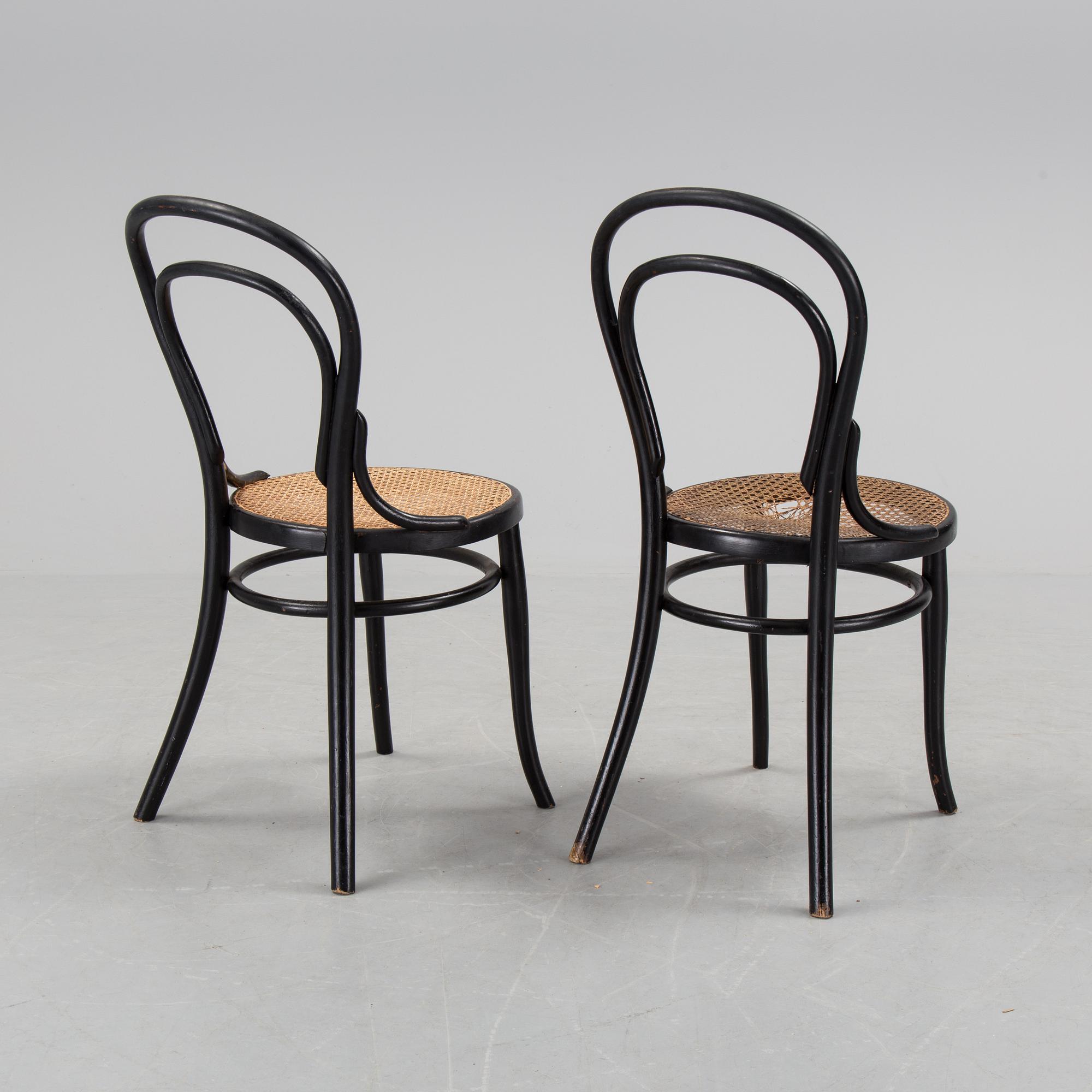 Five Thonet chairs, early 20th century.