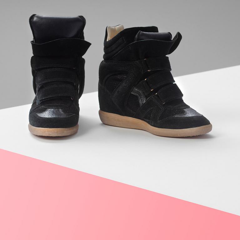 A pair of black suede sneakers from Isabel Marant, size 38.