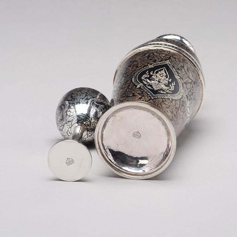 COCKTAILSET, åtta delar, silver. Thailand.
