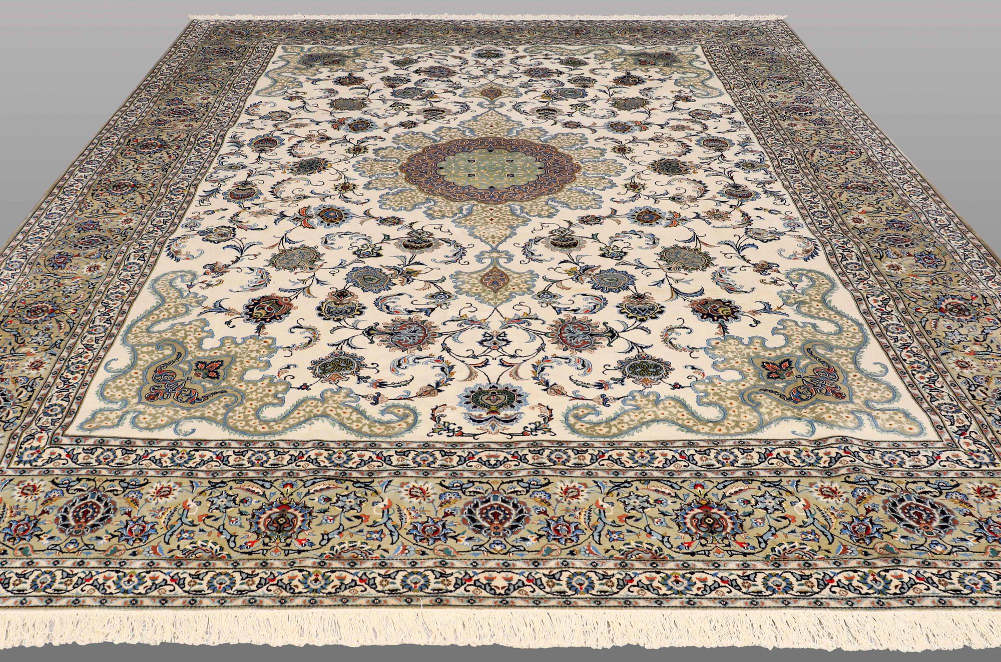 A signed so called Royal Kashan carpet, ca 432 x 313 cm.