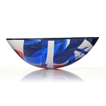 Ann Wolff, an engraved and cut glass bowl, 1987, likely own studio.