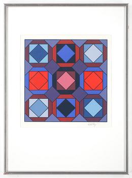 Victor Vasarely · VICTOR VASARELY, färgserigrafi, signerad och numrerad 66/100