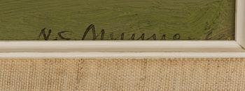 NILS-GÖRAN BRUNNER, olja på pannå. Signerad N G Brunner.