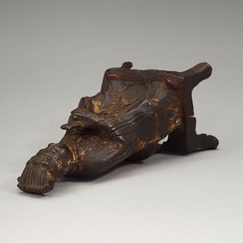 A bronze figure of a daoist deity, Ming dynasty (1368-1644).