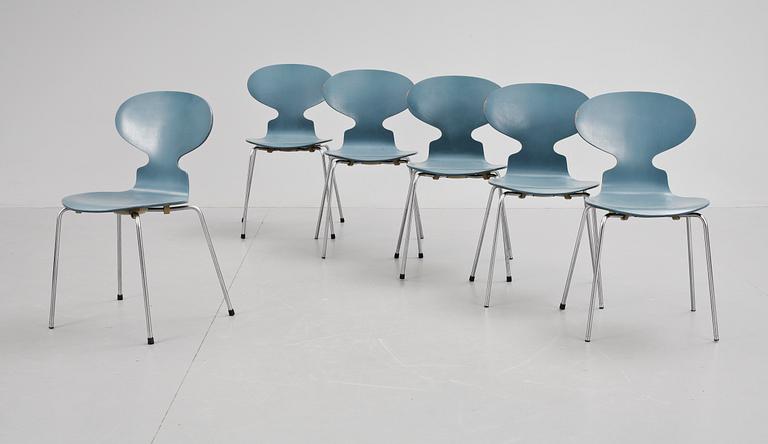 STOLAR, 6 st, "Myran" Arne Jacobsen, Fritz Hansen 1960-tal.