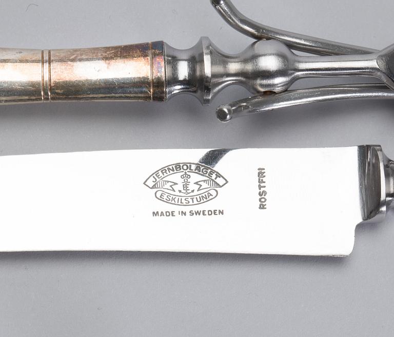 BESTICKSERVIS, silver, 138 delar, modell "Birka", GAB. Total vikt inklusive blad 5096 g.