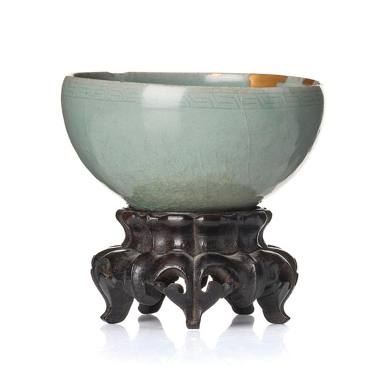 A pale celadon with a blue tint bulb bowl, Korea, Koryo period (918-1392).