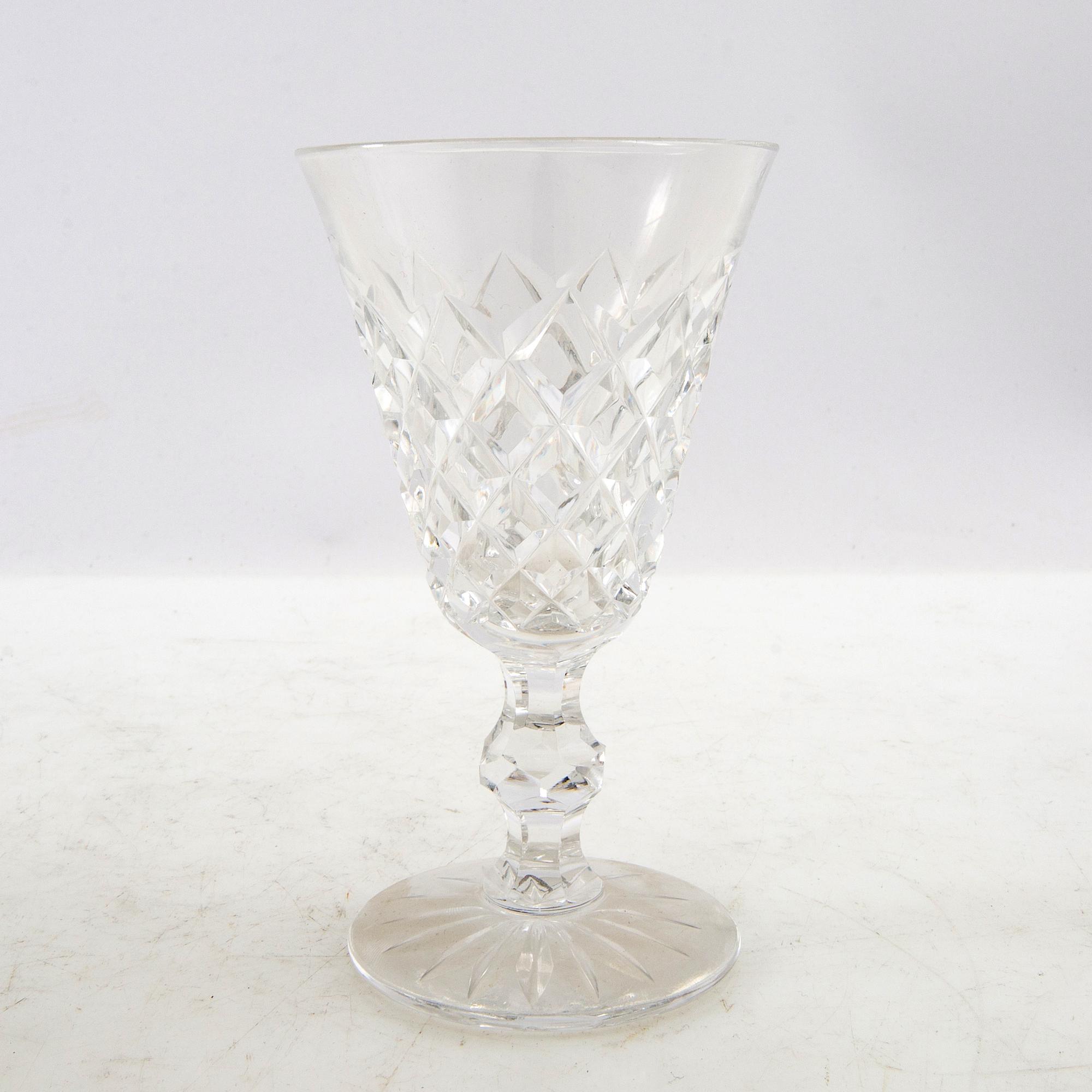 Fritz Kallenberg glass 8 pcs "Tjugo Rut" Kosta first half of the 20th century.