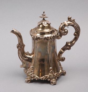 KAFFEKANNA, silver, nyrokoko, Christian Hammer, Stockholm 1871.