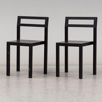 BORIS BERLIN/POUL CHRISTIANSEN, a 'Non' table with two chairs by Komplot design for Källmo.