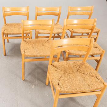Børge Mogensen, "BM1", chairs, 6 pcs, second half of the 20th century.