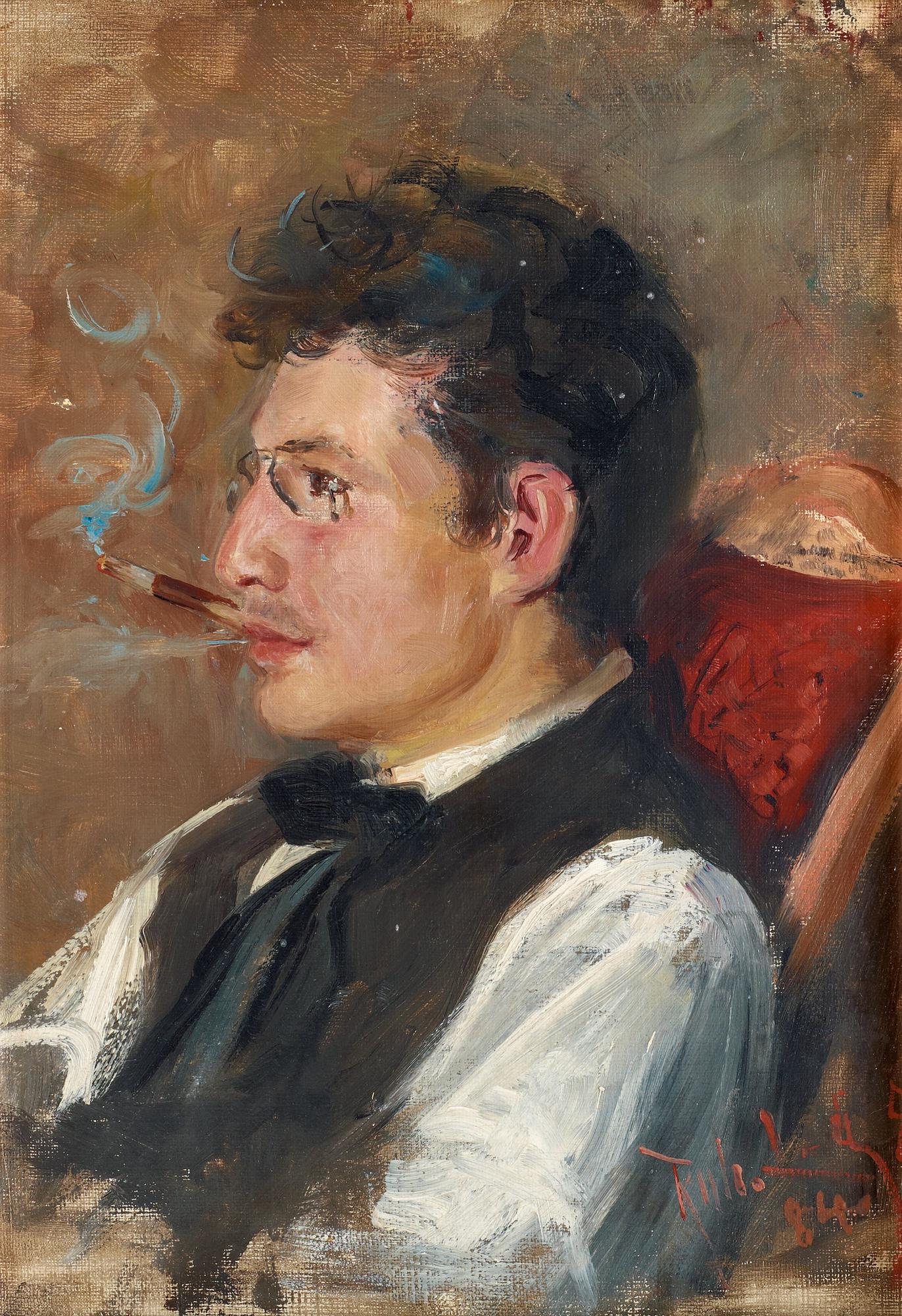 Robert Lundberg, Vänporträtt av konstnären Carl Johansson.