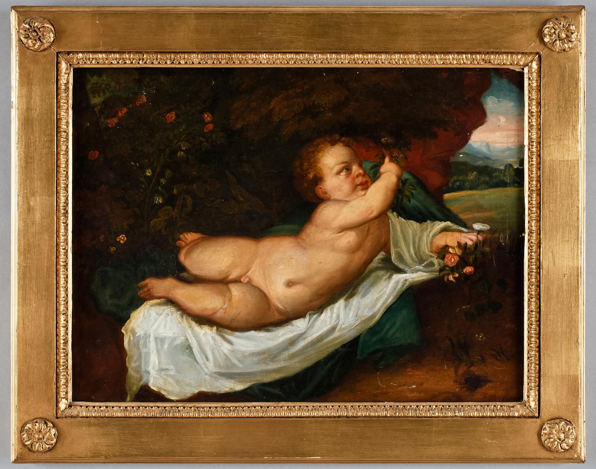 OKÄND KONSTNÄR, olja på duk, omkring 1800.