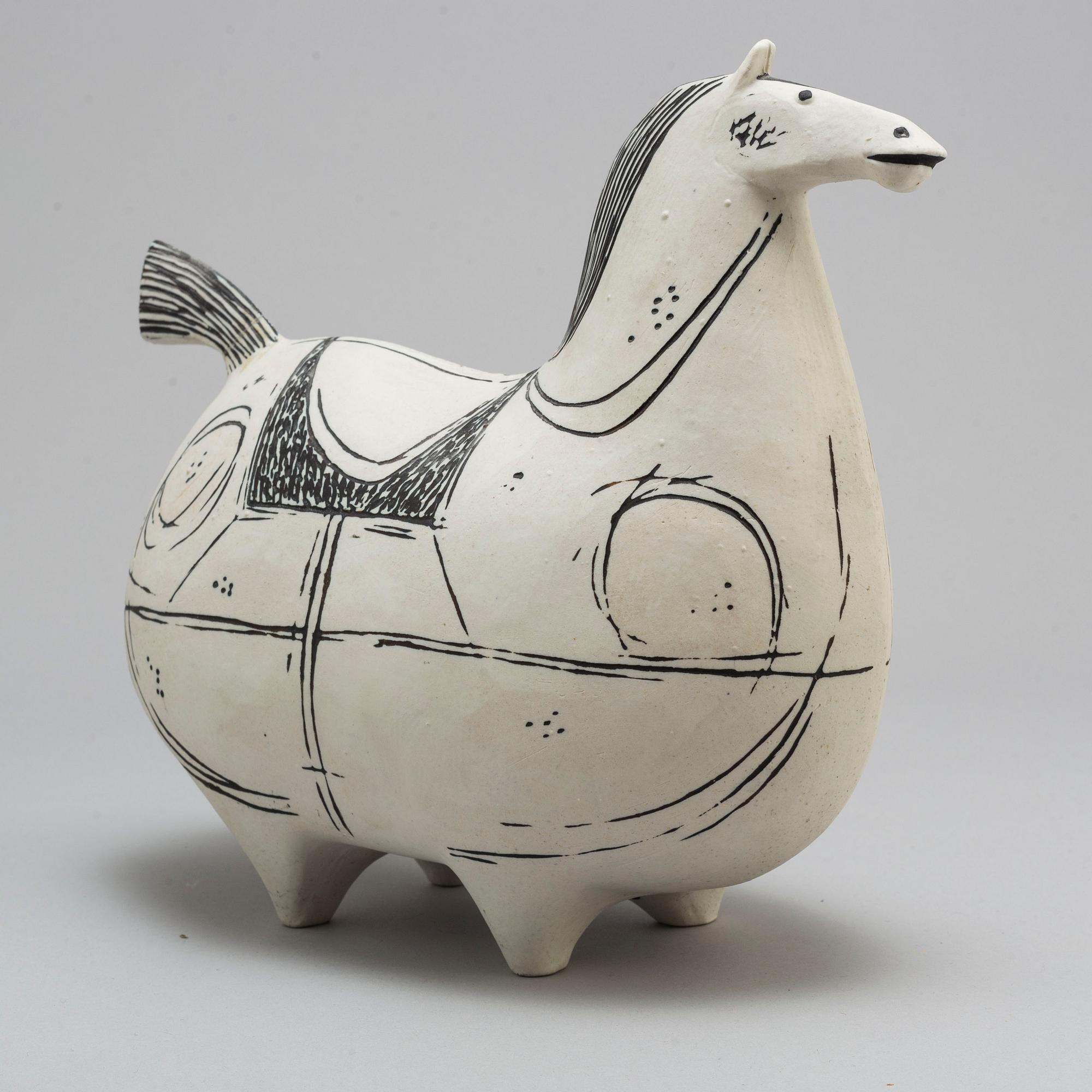 STIG LINDBERG, a "Springare" stoneware sculpture of a horse, Gustavsberg studio, Sweden 1952-72.