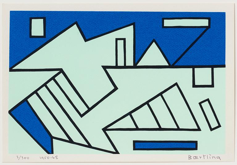 Olle Baertling, silkscreen in colours, 1950-68, signed 3/300.