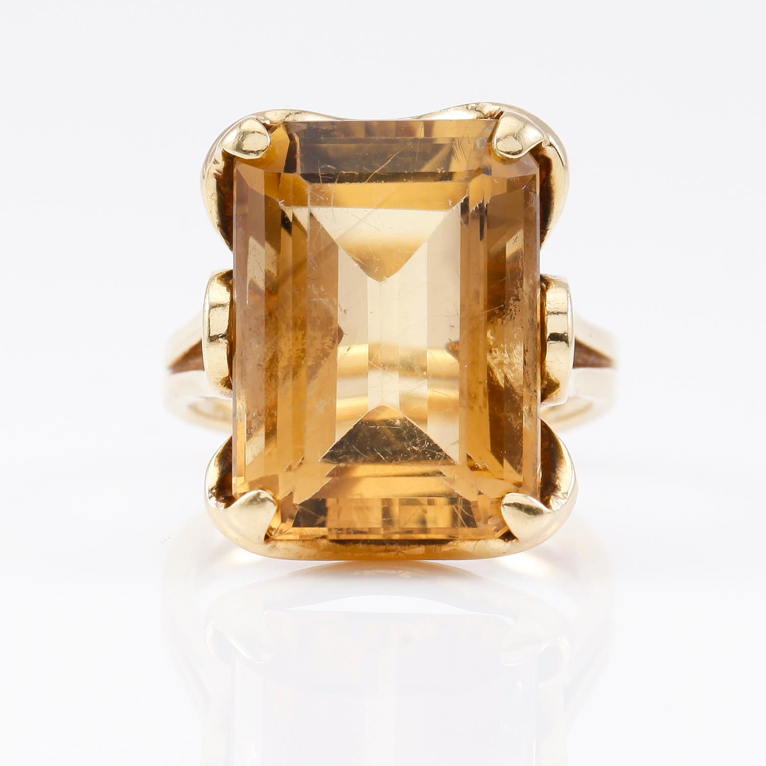 RING, 18K guld och citrin.
