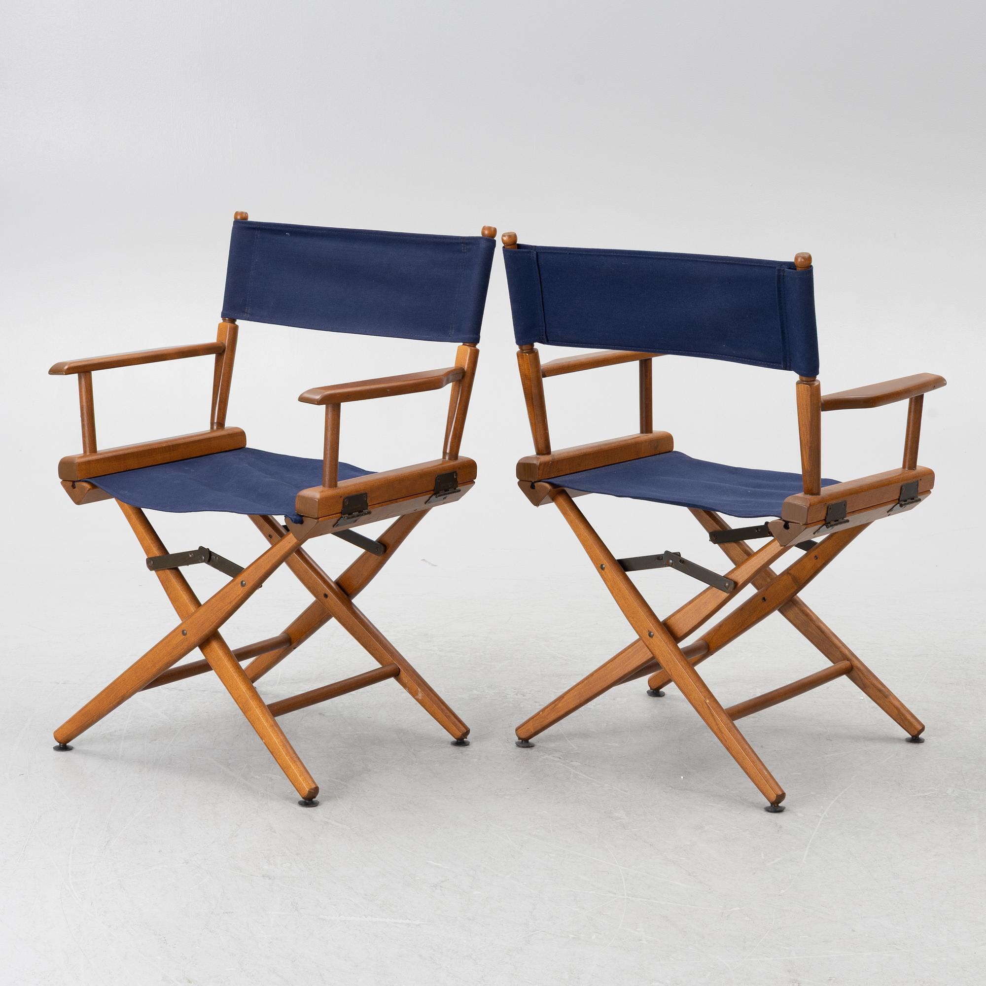 Regissörsstolar, 4 st, samt brickbord, Telami, Italien.