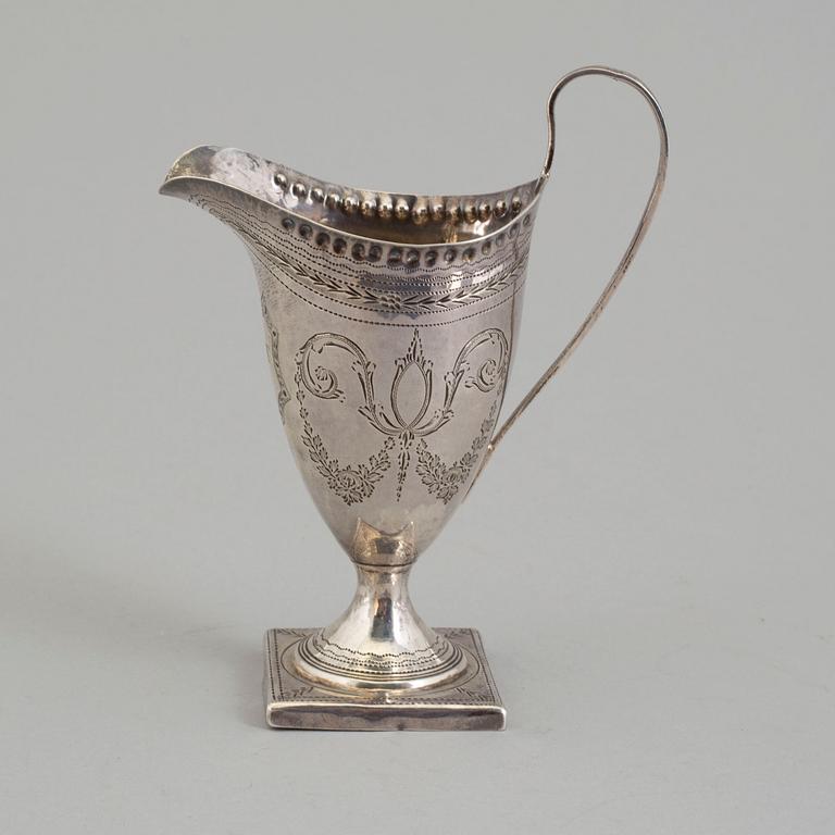 PETER & ANN BATEMAN, a silver creamer from London, England, 1796.