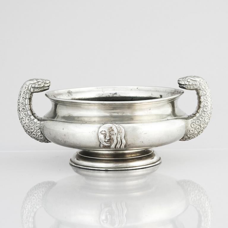 Anna Petrus, & Estrid Ericson, a pewter bowl with handles, Svenskt Tenn, Stockholm 1927.