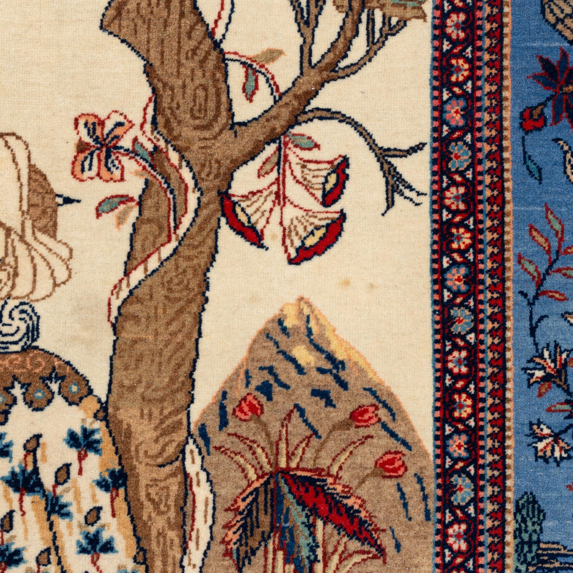 A signed Kashan 'Dabir' carpet, ca 206 x 136 cm.