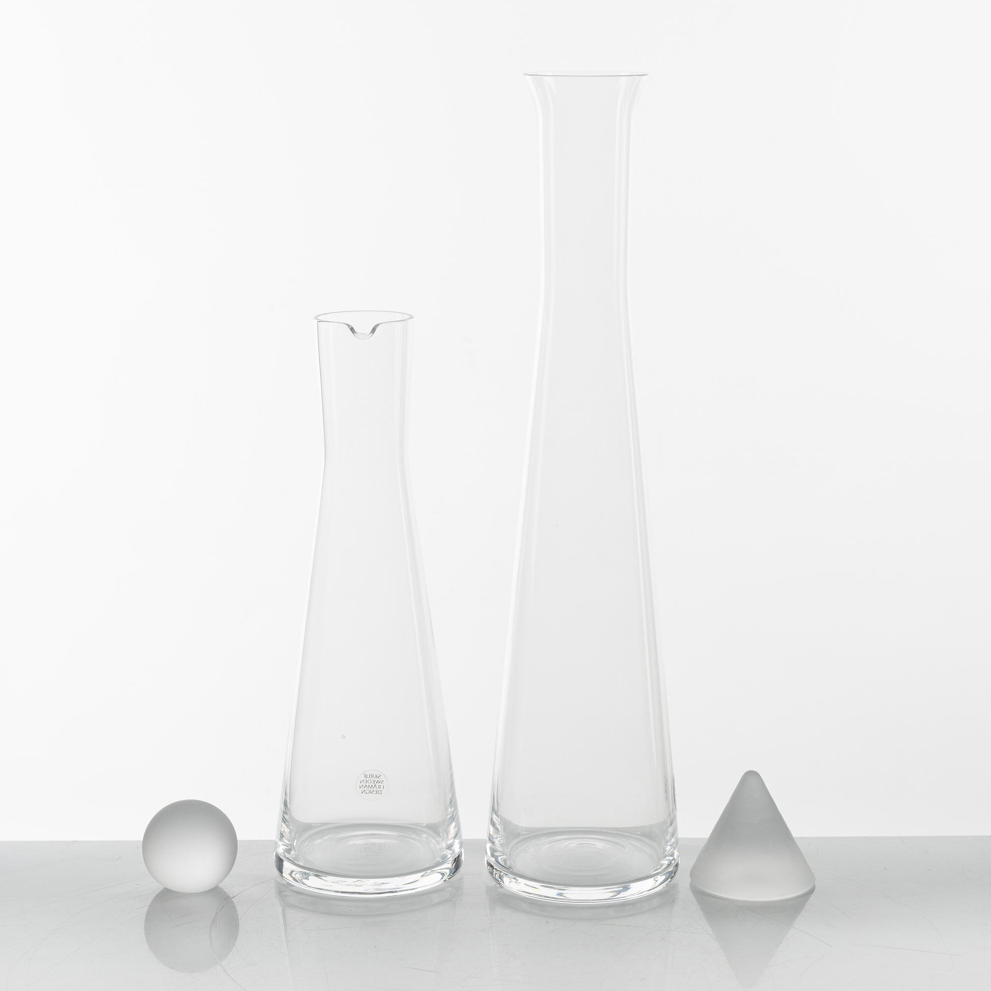 Ingegerd Råman, a group of six glass service parts, Skruf, Sweden.