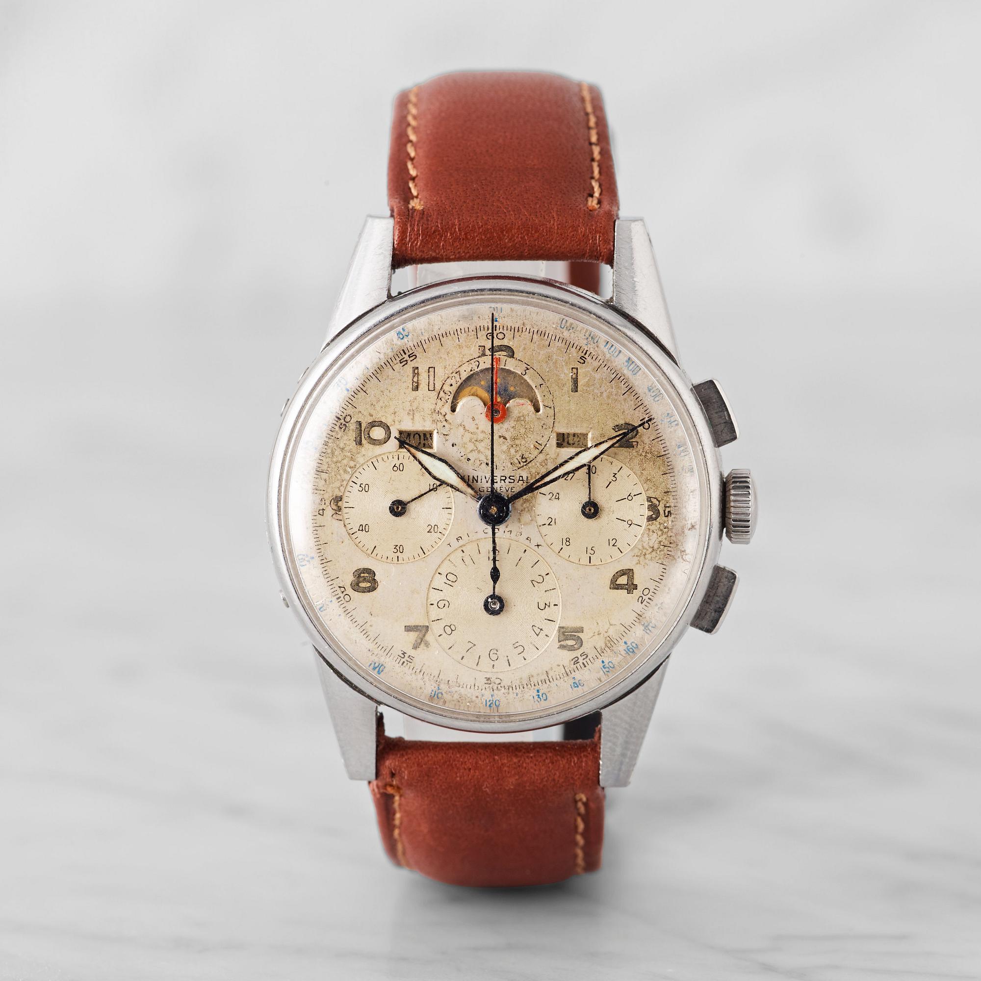 UNIVERSAL GENÈVE, Tri-Compax, kronograf, armbandsur, 34,5 mm,