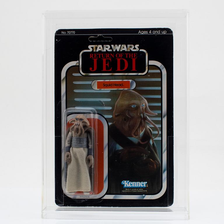 STAR WARS, Squid Head, Bossk (Bounty Hunter) ROTJ & IG-88 (Bonty Hunter)  ESB 32 back-a AFA 85 NM+, Kenner 1980-1983.