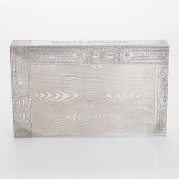 Fjodor Jartsev, cigarrskrin, silver, trompe l'oeil, Moskva 1889.