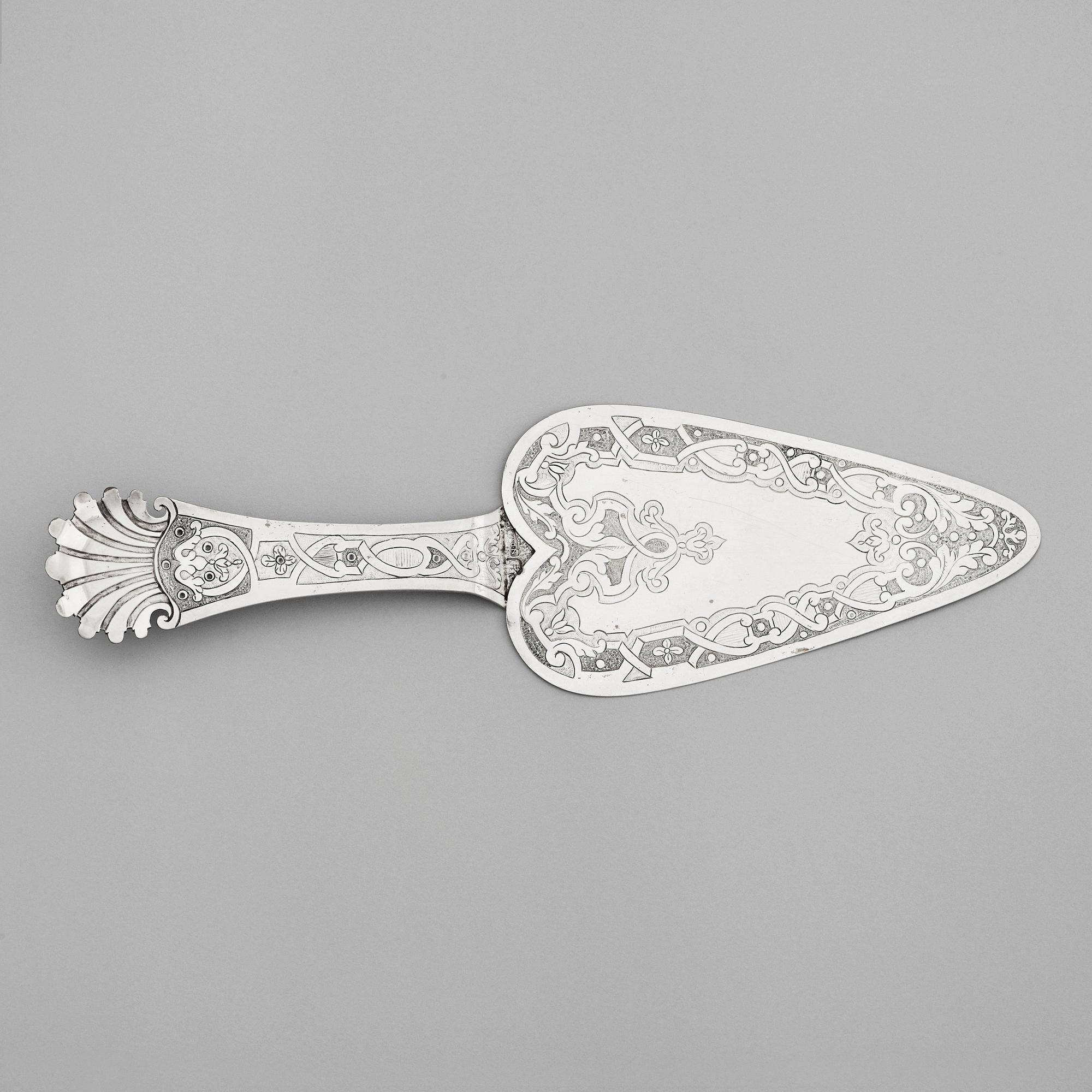 NILS DAHL, Linköping (verksam 1739-1786), tårtspade, silver, senbarock.