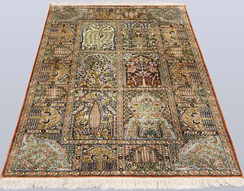 Matta, silke, Kashmir, ca 153 x 92 cm.