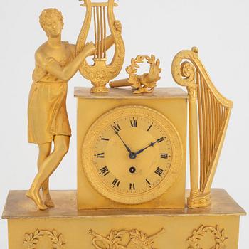 An Empire table clock, early 19th century.