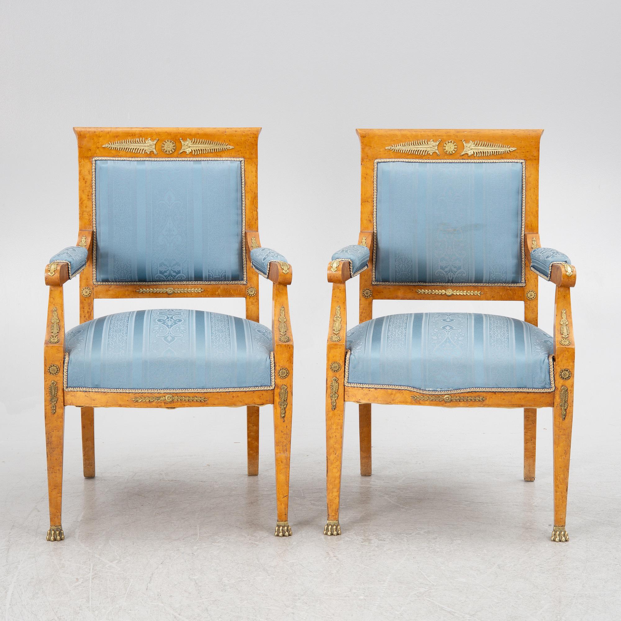 Salon group, 6 pieces, Empire style, around 1900.